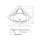 Riho Neo 150x150cm, Eckbadewanne, glänzende Oberfläche, ohne/mit Whirlpoolsystem