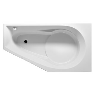Riho Yukon 160x90cm, Raumsparbadewanne, glänzende Oberfläche, linke Version, ohne/mit Whirlpoolsystem