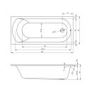 Riho Miami 180x80cm, rechteckige Badewanne, glänzende Oberfläche, ohne/mit Whirlpoolsystem