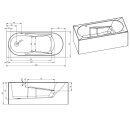 Riho Lazy 170x75cm, rechteckige Badewanne, glänzende Oberfläche, ohne/mit Whirlpoolsystem