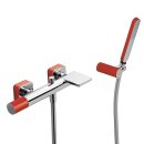 Tres Loft Colors, Einhebel Wannenmischer, Rot-chrom