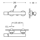 Tres Study Exclusive, Einhebel Brausemischer, chrom