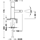 Tres Study Exclusive, Einhebel Bidetmischer, chrom