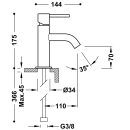 Tres Study Exclusive, Einhebel Waschtischmischer, chrom
