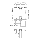 Tres Cuadro Exclusive, Einhebel Wannenrandbatterie,...