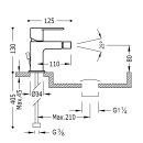 Tres Loft-Tres, Einhebel Bidetmischer, chrom