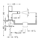 Tres Loft-Tres, Einhebel Bidetmischer, chrom