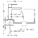 Tres Loft-Tres, Einhebel Waschtischmischer, chrom