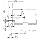 Tres Loft-Tres, Einhebel Waschtischmischer, chrom