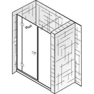 HSK Premium Softcube Drehtür Raumnische, 3-teilig