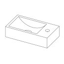 Forzalaqua Stein Waschbecken, VENETIA BLUESTONE MATT GESCHLIFFEN 40X22X10CM, 1XØ36MM, R