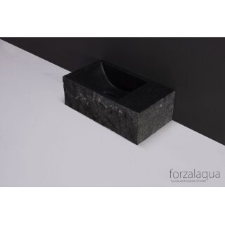 Forzalaqua Stein Waschbecken, VENETIA XS GRANIT GESPITZT 29X16X10CM, R