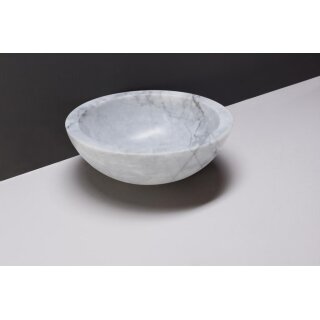 Forzalaqua Stein Waschbecken, ROMA CARRARA MARMOR POLIERT Ø40X15CM