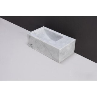 Forzalaqua Stein Waschbecken, VENETIA XS CARRARA MARMOR POLIERT 29X16X10CM, R