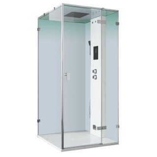 Dampfdusche Stone Edition AWT LD106F15, 100x100cm, weiß glänzend, Rechtssausführung