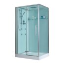 EAGO Dusche D990 mit Duschtasse wei&szlig; 120x90 links