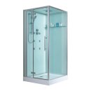 EAGO Dusche D989 mit Duschtasse wei&szlig; 100x100 links