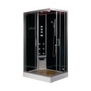 EAGO Dampfdusche DZ954F8 schwarz 100x80 links