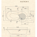Raumsparwanne Wustrow R 180 180x75x42cm