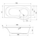 Raumsparwanne Wustrow R 170 170x75x42cm