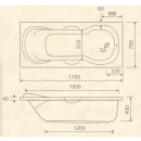 Rechteckwanne Sylt 170x75x40cm