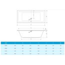 Rechteckwanne Langeoog 170 (Ablauf Mitte) 170x75x45cm