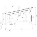 Raumsparwanne Julia 170x100cm