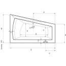 Raumsparwanne Mara 170x100cm