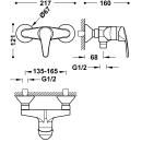 Tres Eco-Tres, Einhebel Brausemischer, chrom