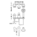 Tres K-Tres, Wannenrandbatterie 3&nbsp;Loch, chrom