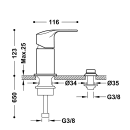 Tres K-Tres, Einhandmischer Bidet mit Dusche, chrom