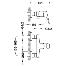 Tres Canig&oacute;-Tres, Einhebel Brausemischer, chrom