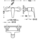 Tres Canig&oacute;-Tres, Einhebel Brausemischer, chrom