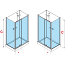 BADSANITAER Bare - Komplettdusche (120x80 cm)