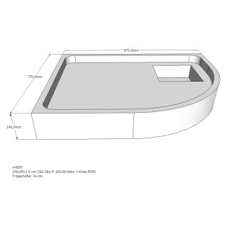 Schröder Duschwannenträger für Sito R 80x100 links