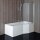 Raumsparwanne Versys 160x85/70cm mit Styroporträger und Duschkabine, rechts