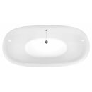 REGATA Freistehende Badewanne 175x85x61cm, Füsse Chrom matt, schwarz/weiss