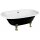 REGATA Freistehende Badewanne 175x85x61cm, Füsse bronze, schwarz/weiss