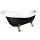 RETRO Freistehende Badewanne schwarz/weiss, 169x75x72cm, Füsse bronze,