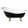 RETRO Freistehende Badewanne schwarz/weiss, 169x75x72cm, Füsse bronze,