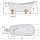 RETRO Freistehende Badewanne schwarz/weiss, 169x75x72cm, Füsse bronze,