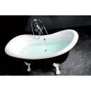 CHARLESTON Freistehende Badewanne schwarz/weiss, 188x80x71cm, Füsse weiss