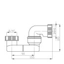 Wannensiphon 1 1/2 x 40/50mm, H&ouml;he 52 mm