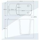 CASCADE Badewanne mit Tür/Seniorenbadewanne 169,5x70cm  Ausführung Rechts