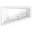 Raumspar Badewanne TRIANGL 180x120x50cm, links, weiss