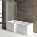 SYNA Badewanne mit Duschzone 167,5x85/70x40 cm, links, weiss